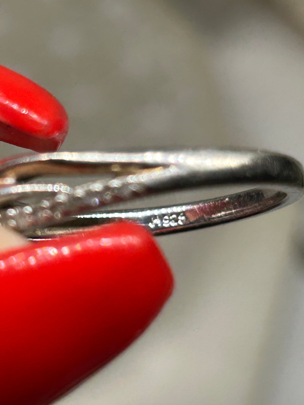 Vintage Diamond Heart Ring 925
