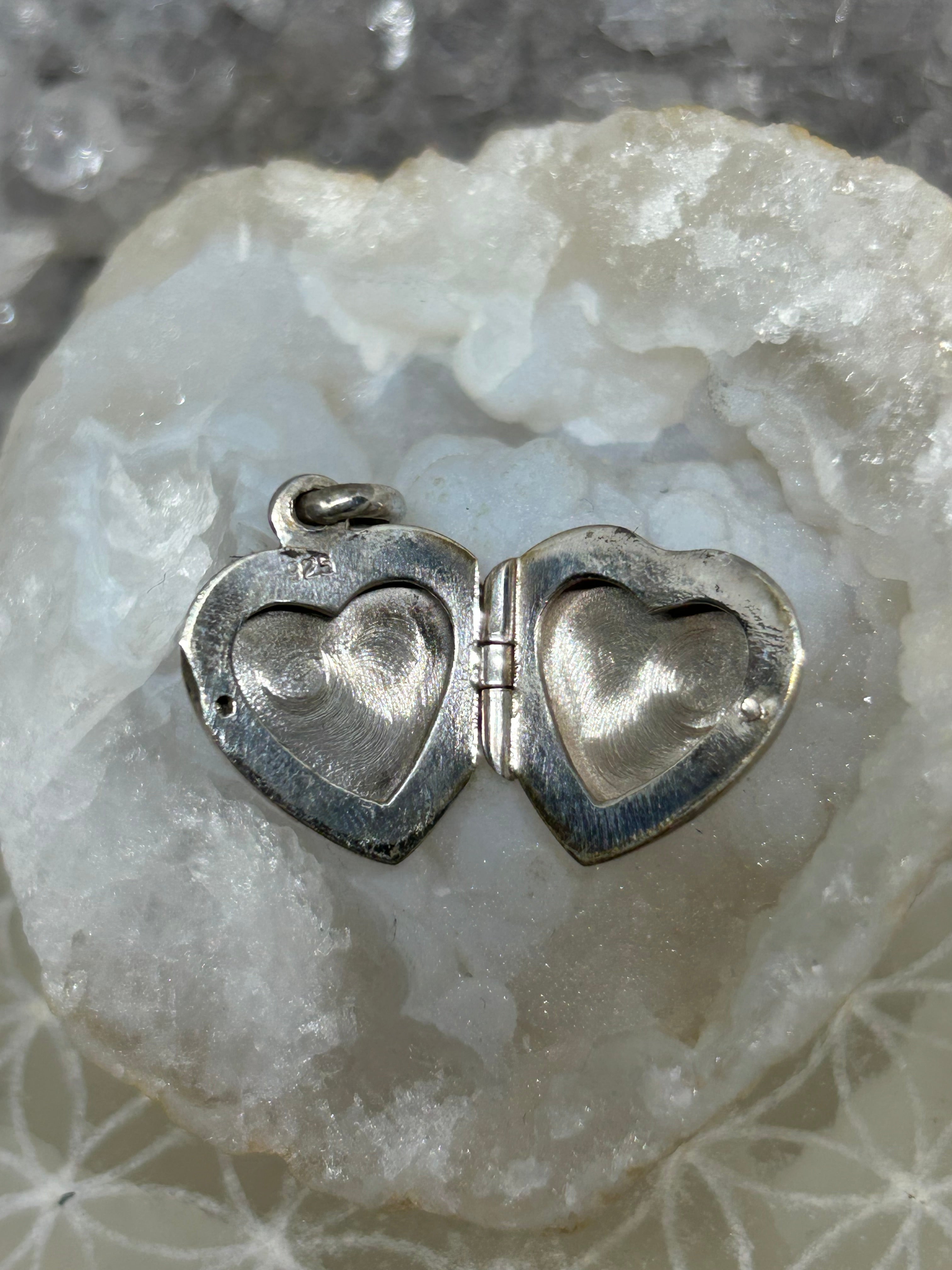 Vintage Black Onyx Heart Locket 925