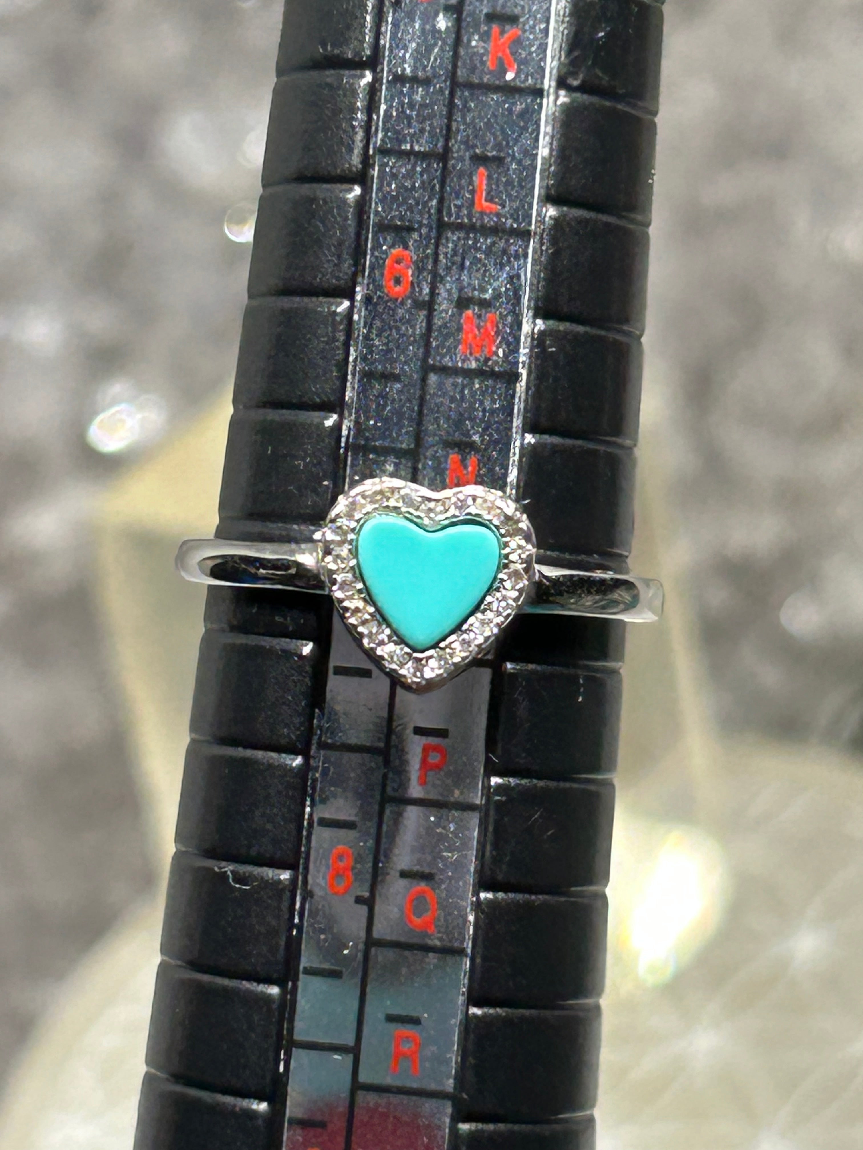 Turquoise Heart Ring 925