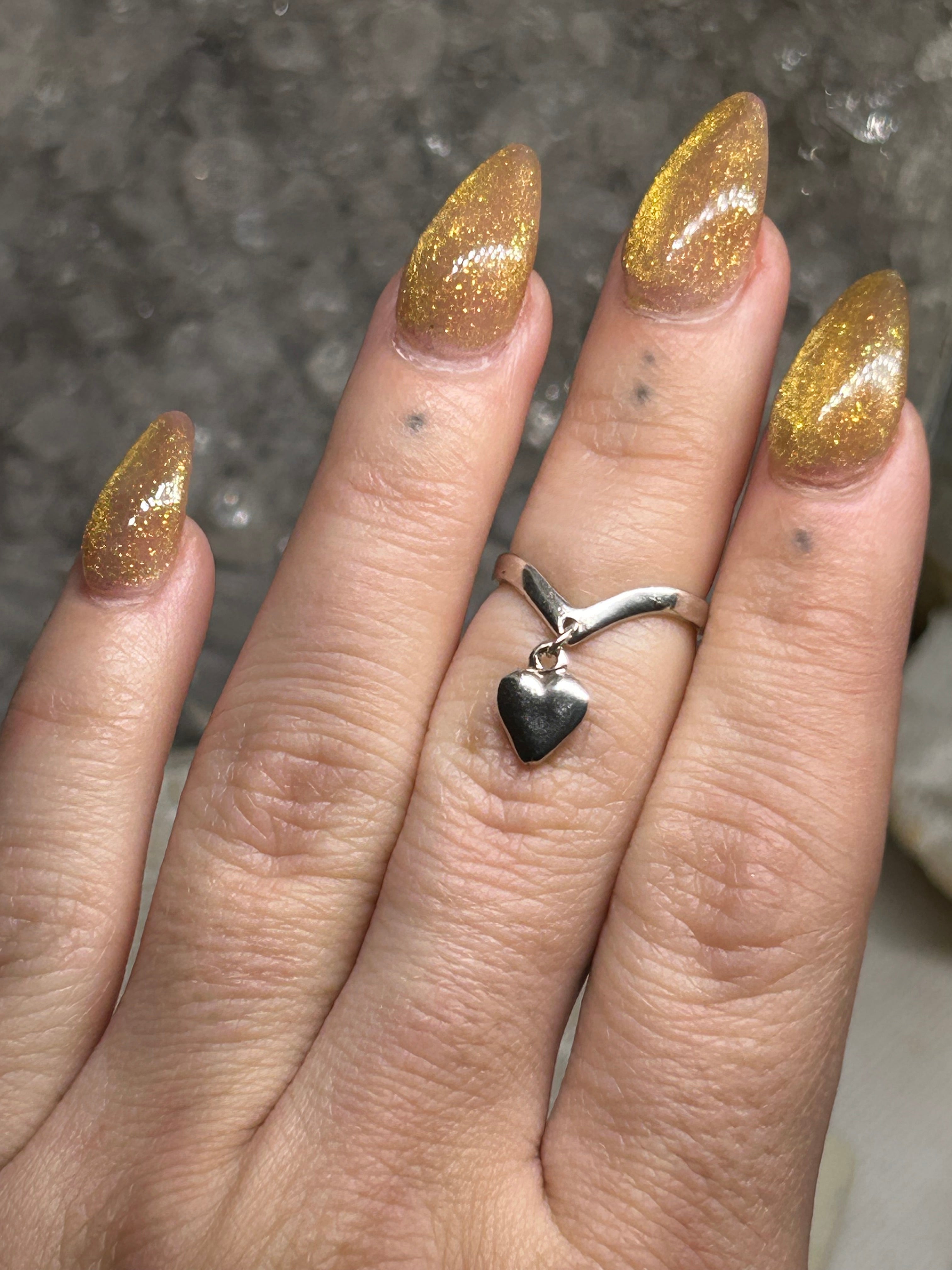 Vintage Heart Charm Ring 925