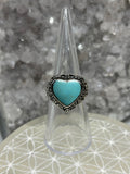 Vintage Turquoise Heart Ring 925