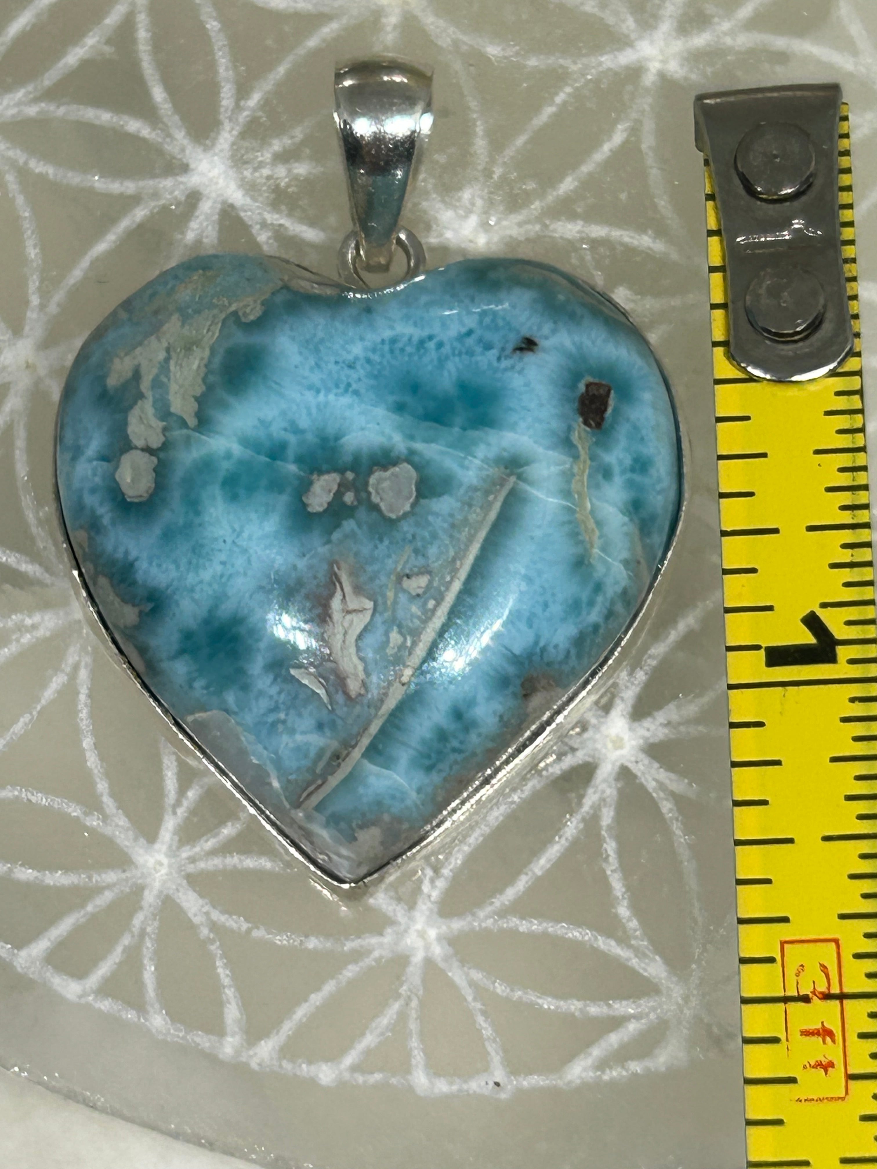 Larimar Heart Pendant 925