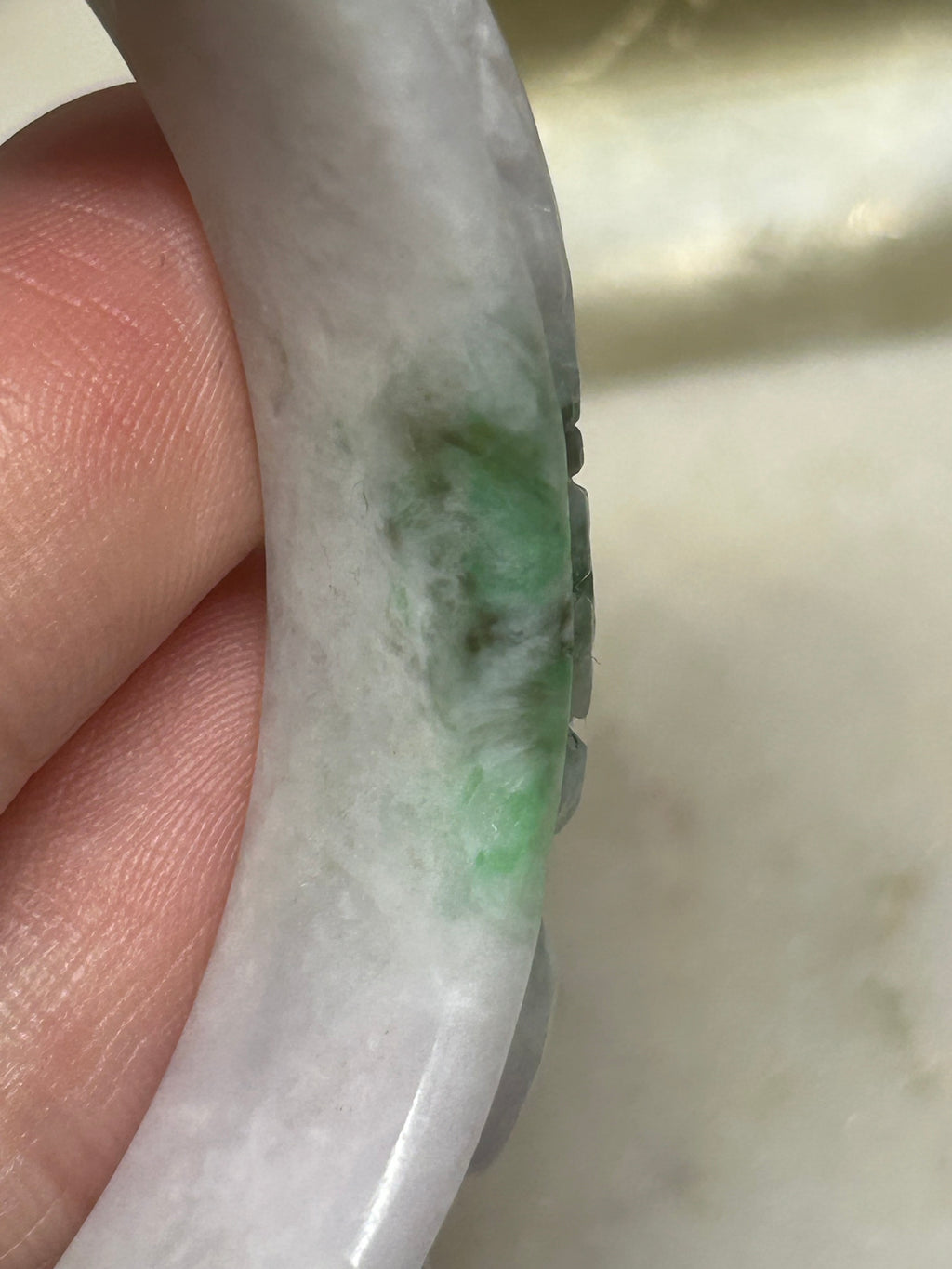 Carved Dragon Jade Bangle