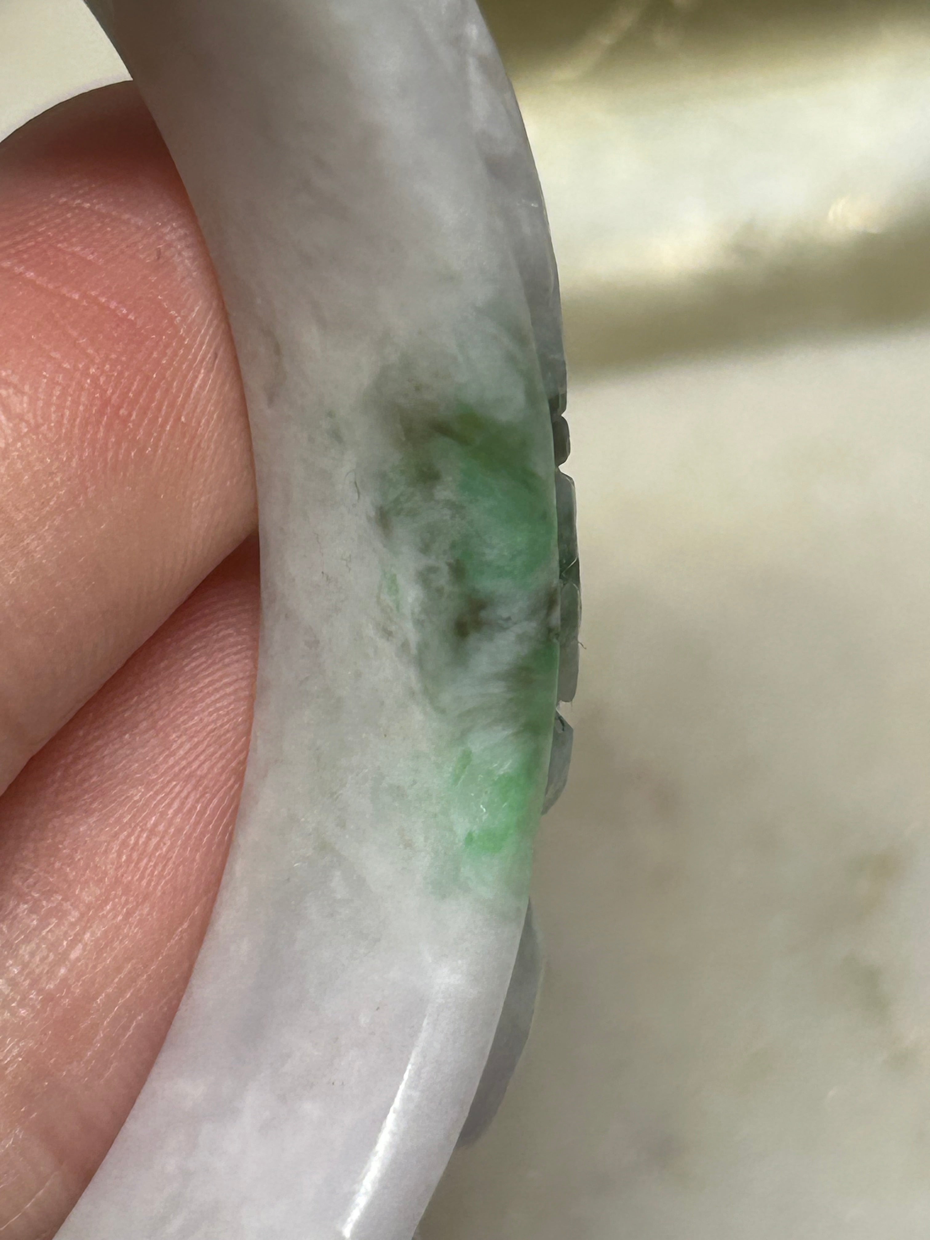 Carved Dragon Jade Bangle