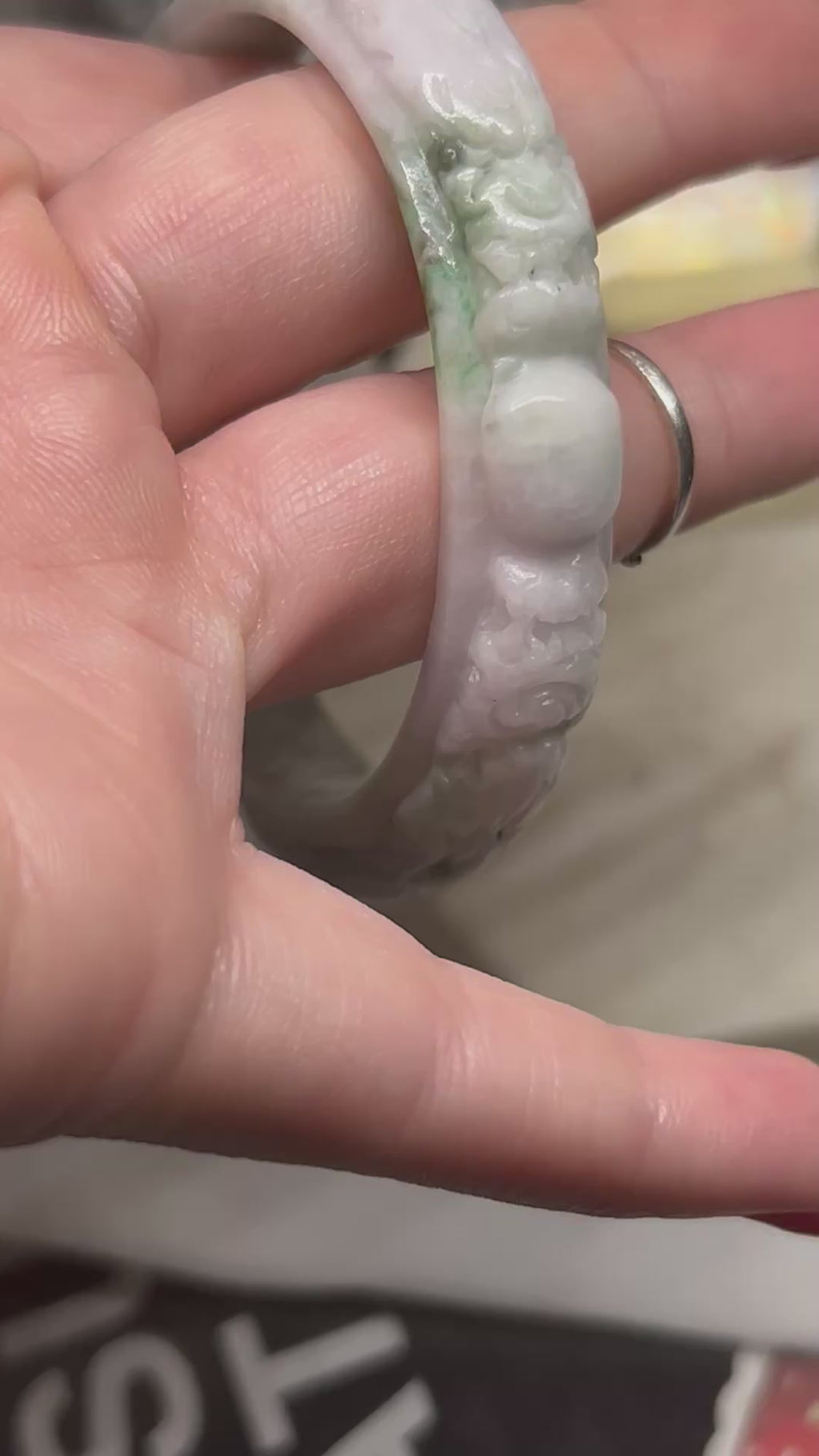 Carved Dragon Jade Bangle