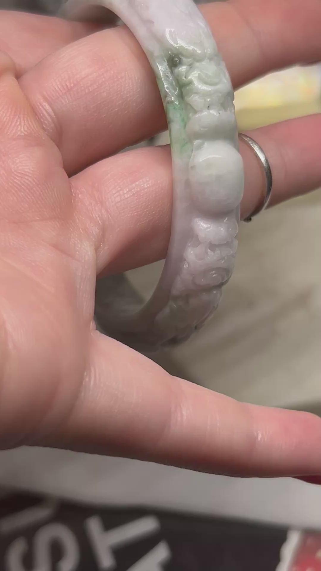 Carved Dragon Jade Bangle