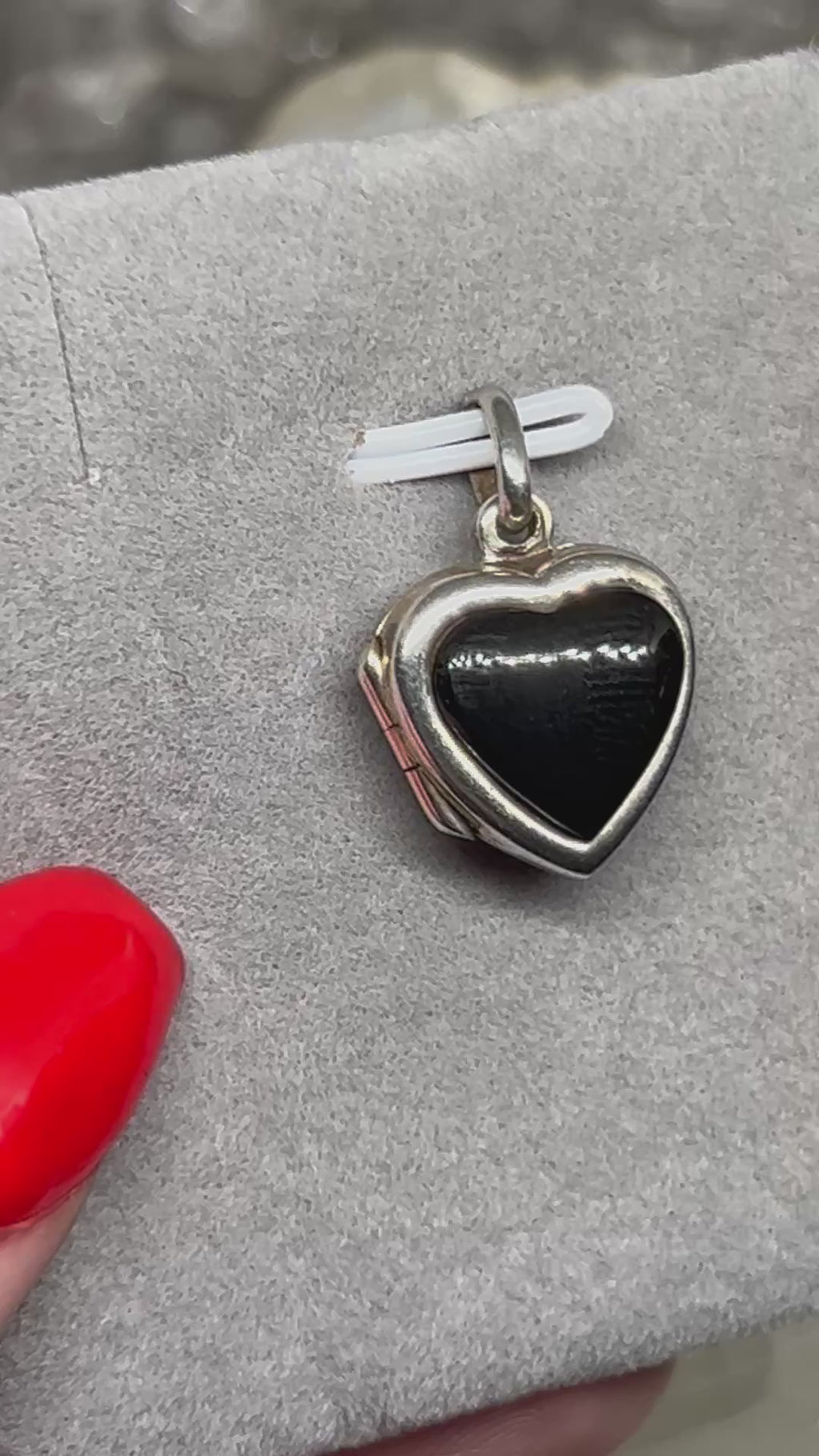 Vintage Black Onyx Heart Locket 925