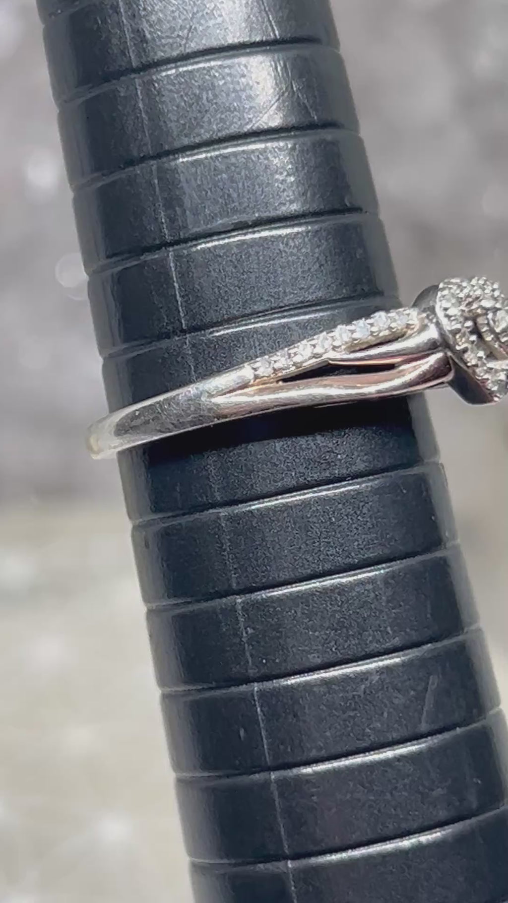 Vintage Diamond Heart Ring 925