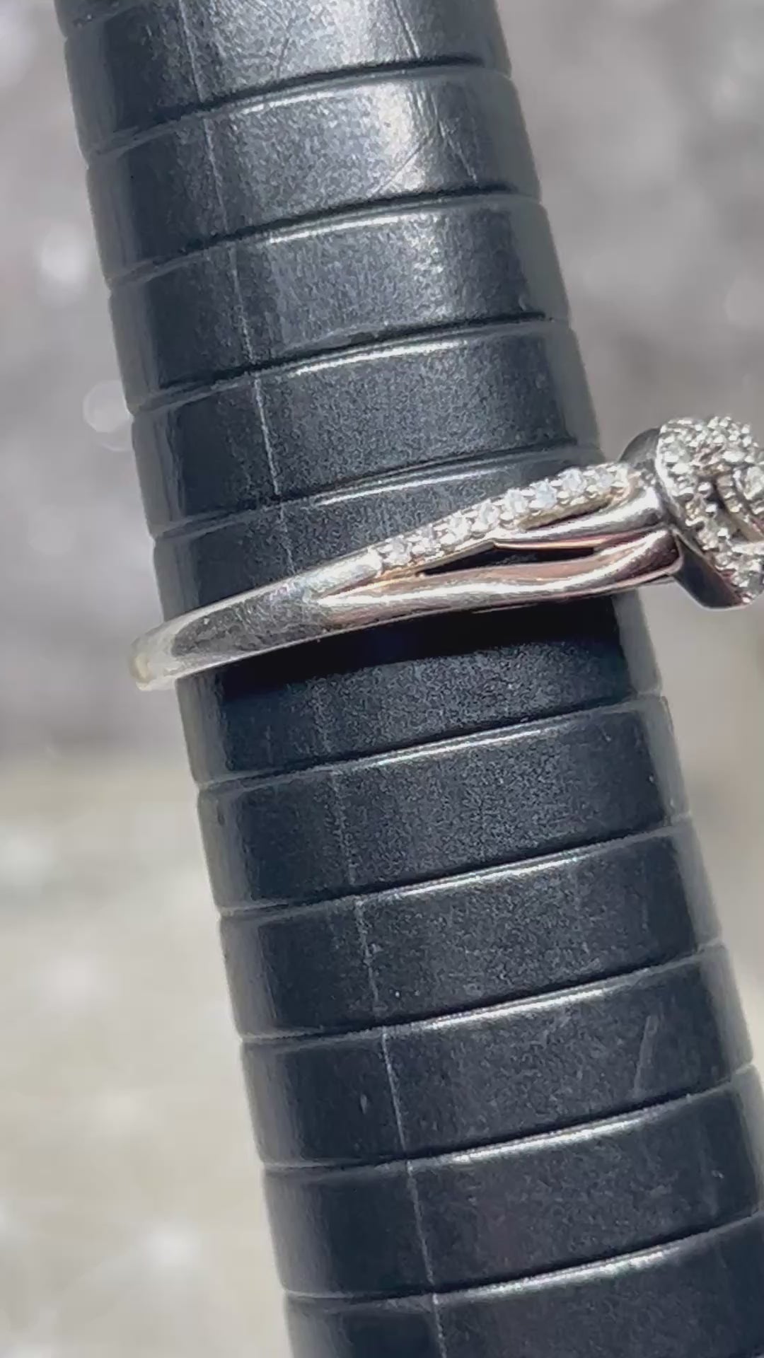 Vintage Diamond Heart Ring 925