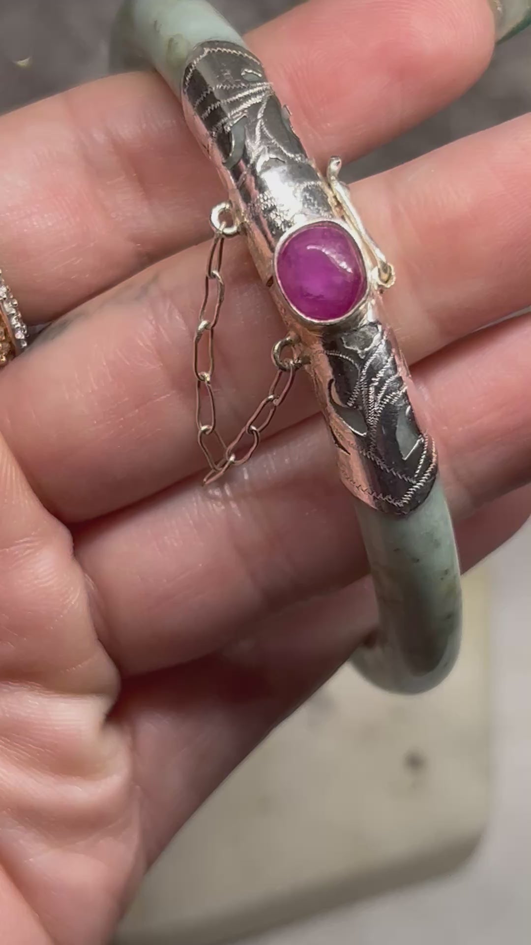 Jade & Ruby Bangle 59.6mm