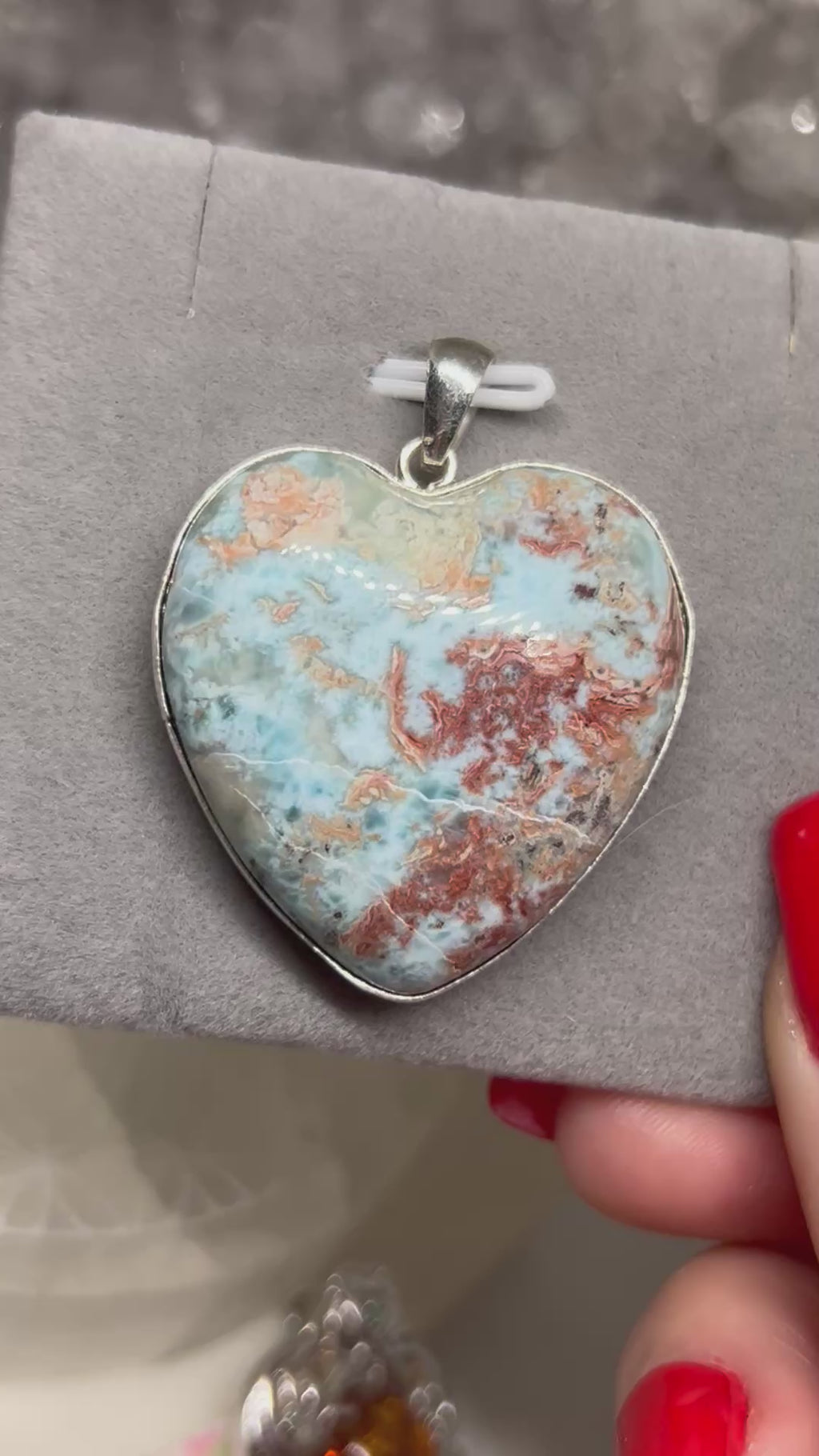 Larimar Heart Pendant 925