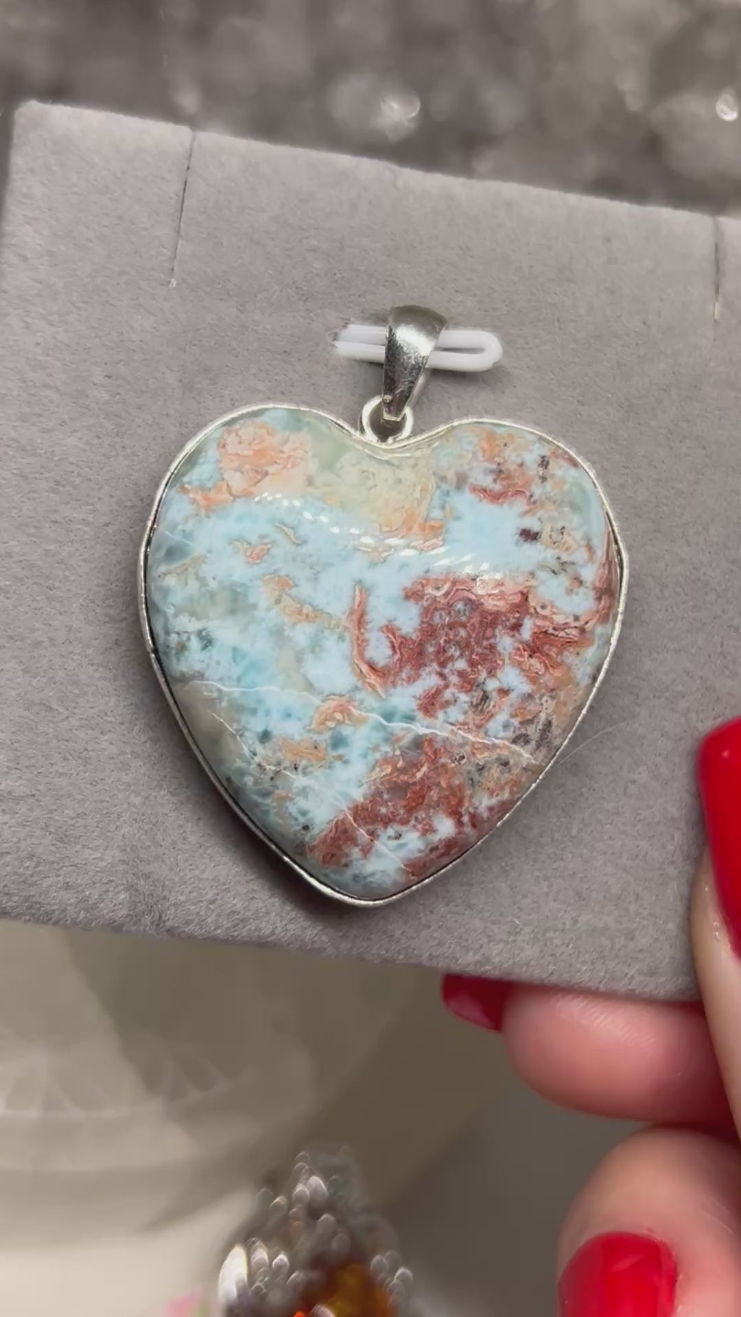 Larimar Heart Pendant 925