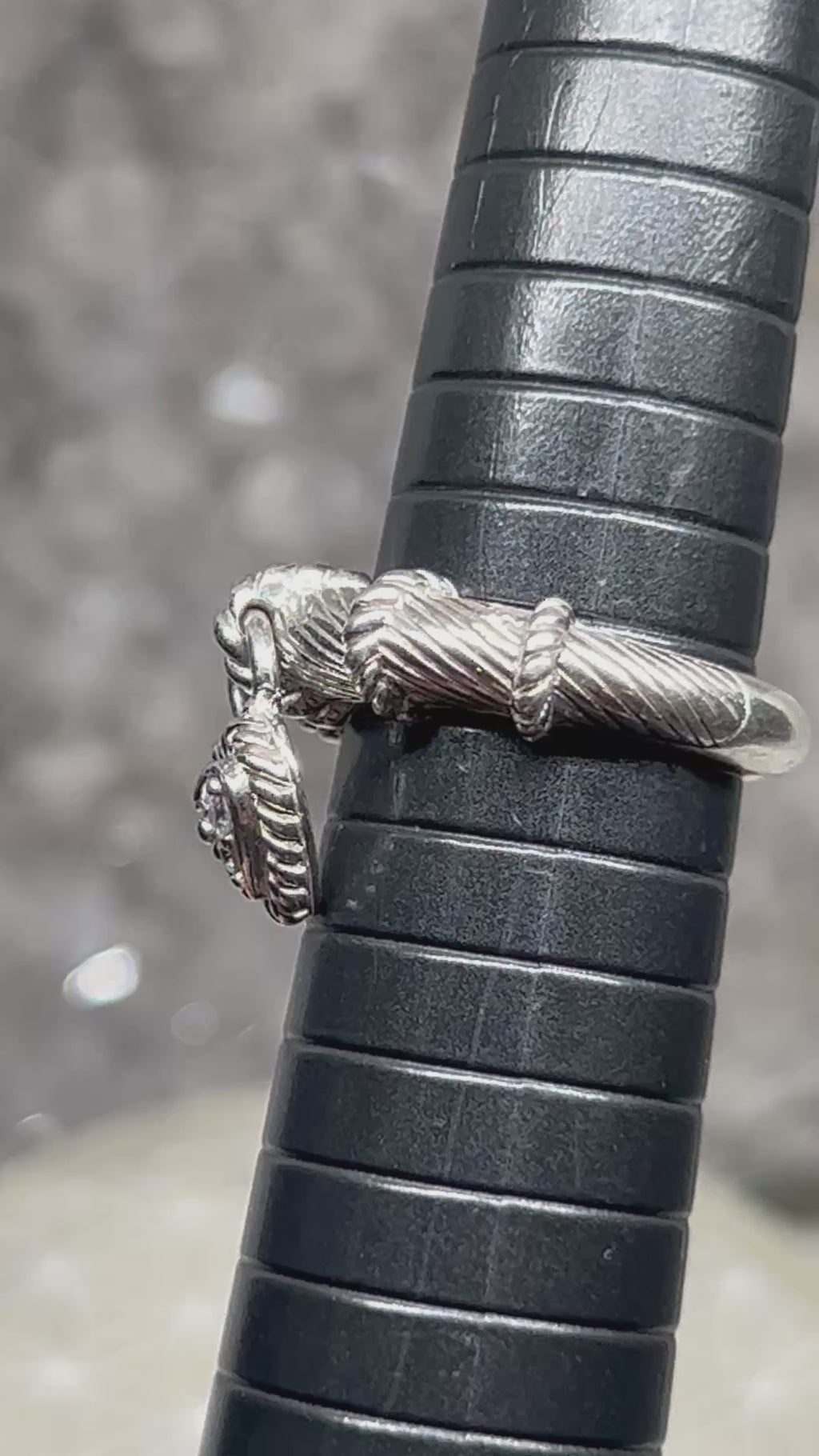 CZ Heart Charm Ring 925