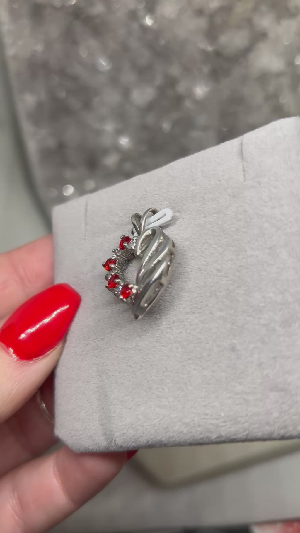 Vintage CZ Heart Pendant 925