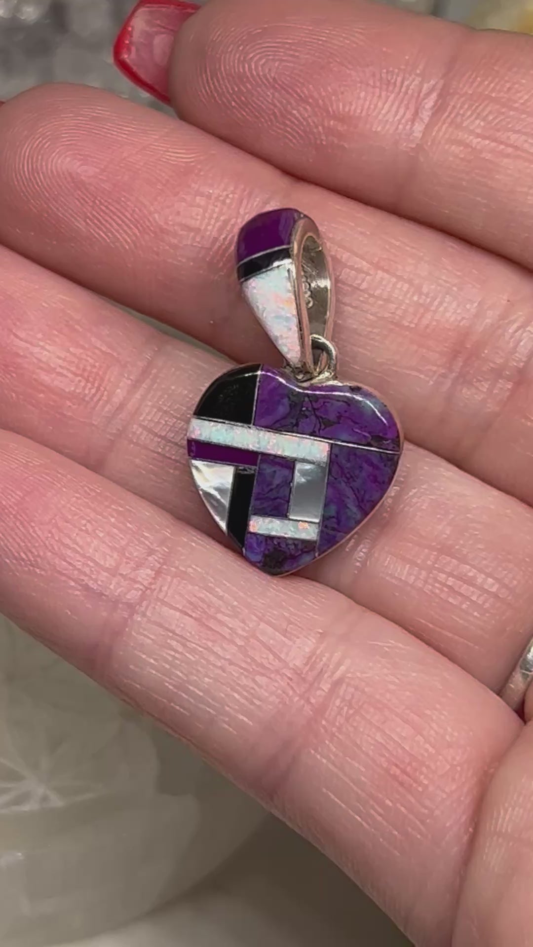 Native Inlay Heart Pendant