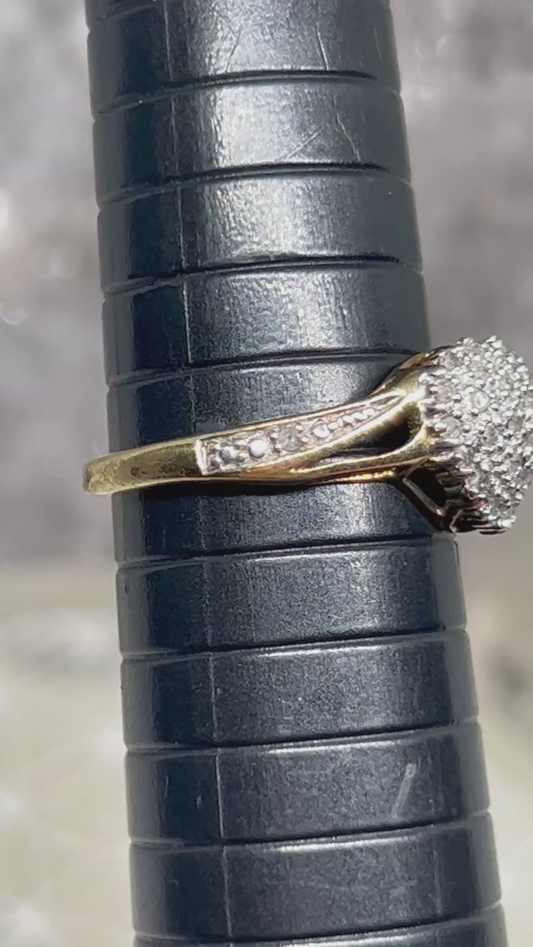 Vintage Natural Diamond Heart Ring 925