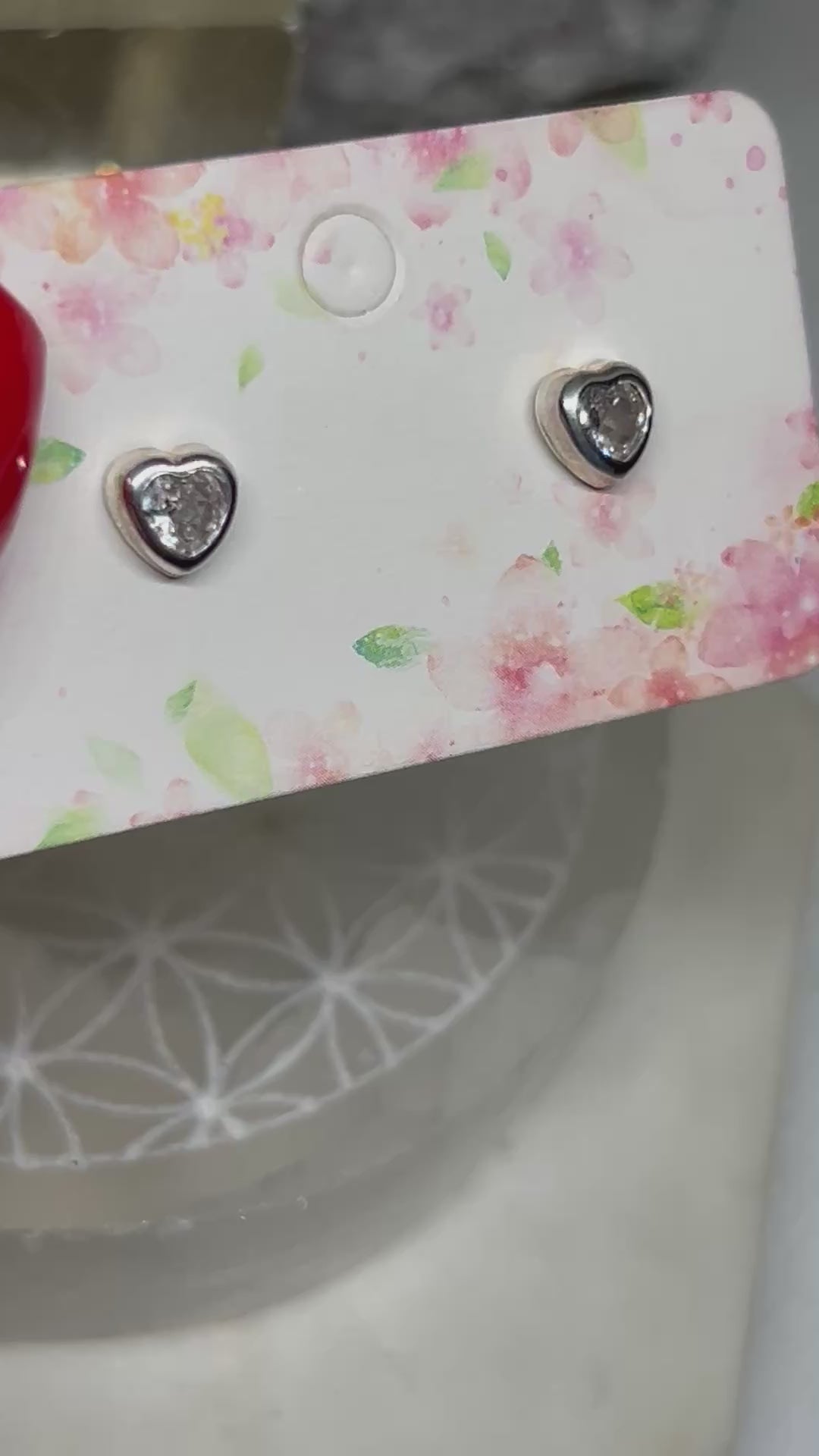 Cubic Zirconia Heart Earrings 925