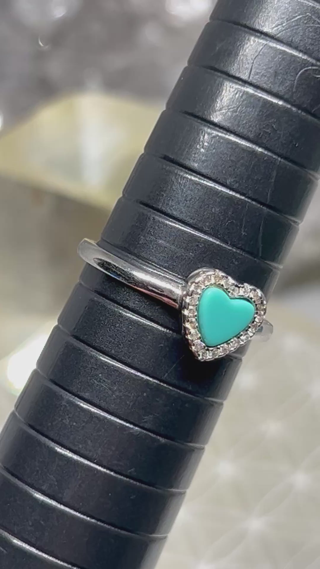 Turquoise Heart Ring 925